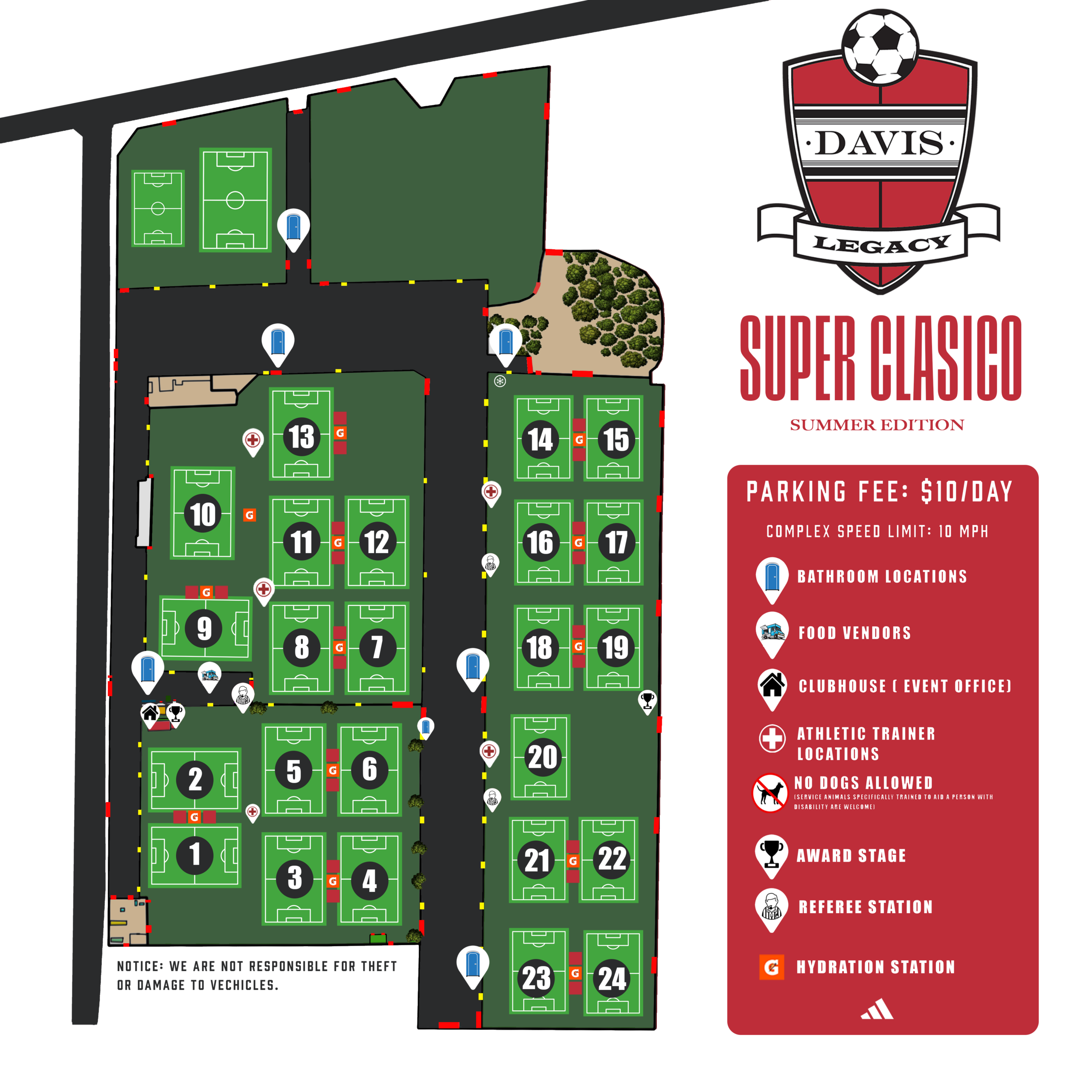 Summer Super Clasico field map, Tsakopoulos Family Soccer Complex